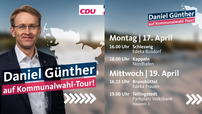 Daniel Günther Kommunalwahl-Tour 