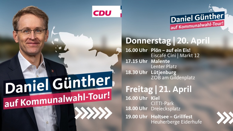 Daniel Günther auf Kommunalwahl-Tour