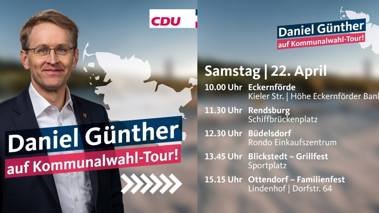 Daniel Günther auf Kommunalwahl-Tour